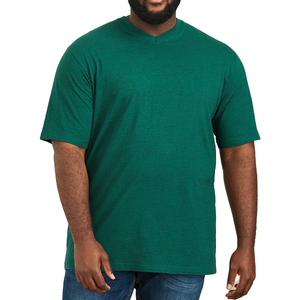 High Quality 200GSM Men's <b>V</b>-<b>Neck</b> <b>Oversized</b> <b>T</b>-<b>Shirt</b> Plus Size Knitted Cotton Casual Customized Logo - Product Image 5
