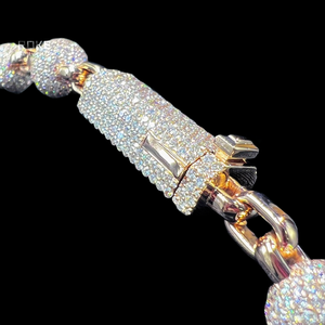 Excellent Quality Luxury 22K Gold Plated Crystal Rhinestone <b>Statement</b> <b>Necklace</b> With Ball Pendant Unisex Party Jewelry - Product Image 3