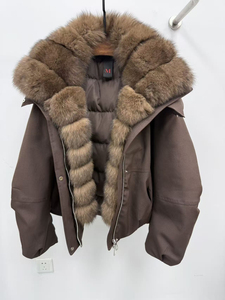 Parka d'hiver rembourrée en duvet de canard blanc, style haut de gamme, nouvelle collection, coupe courte et ample, col en fourrure de renard, respirante et épaisse, pour femme - Product Image 4