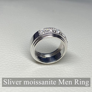 Anillo de Hombre CONCEPTION de Plata 925 con Diamante Moissanite de Corte Brillante Redondo para Regalo de Aniversario - Product Image 5