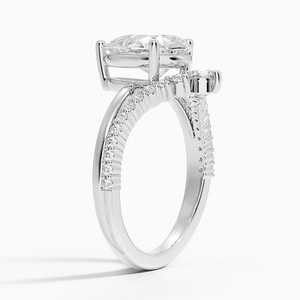 Bianca <b>Split</b> Shank Moissanite Engagement <b>Ring</b> with Three Stone Design 14K Gold Plated 925 Silver GRA Certified Pave Setting - Product Image 6