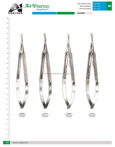 Portaagujas de Microcirugía Curvos de Acero Inoxidable Alemán VERITAS (15 cm) - Instrumentos Quirúrgicos para Sutura |   Kit de sutura, instrumento médico - Product Image 6