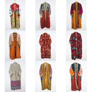 ชุดคลุมอาบน้ำคิโมโนผ้าไหมแท้ 100% พิมพ์ลายวินเทจสุดหรูสำหรับผู้หญิง ชุดลำลองใส่บ้าน ชุดนอน ฤดูร้อน ขายส่ง - Product Image 1