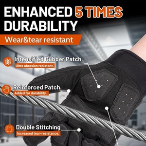 Guantes Deportivos de Seguridad Antivibración, Resistentes a Cortes, de Cuero de la Mejor Calidad, Resistentes, de Dedo Completo, Anti Impacto, para Trabajo - Product Image 5