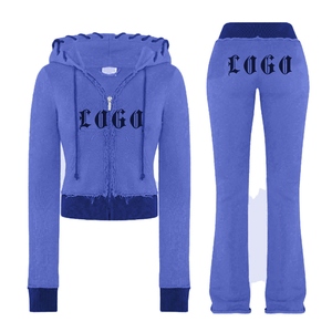 Women Orange Hooded <b>Tracksuit</b> Full Sleeve Zipper Front Logo Print Casual Autumn Wear Regular Fit 100% Cotton Joggers Set - Product Image 3