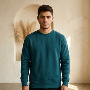 Sweat-shirt à col rond surdimensionné pour homme, patchwork, en molleton français, pull décontracté, streetwear, automne, en coton tricoté - Product Image 1