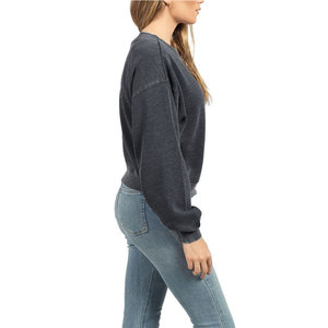 Sweat-shirt à capuche décontracté en coton tricoté pour femme, avec logo frontal, couleur unie, col rond, ODM, écologique et respirant – Collection Automne - Product Image 2