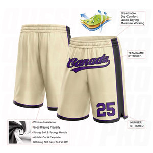 Custom Cream Purple-Black Authentic Basketball Shorts No Logo Premium Breathable Moisture Wicking Performance <b>Athletic</b> Shorts - Product Image 4