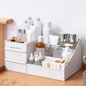 กล่องเก็บของอเนกประสงค์สีขาวพร้อมลิ้นชักสำหรับจัดระเบียบเครื่องสำอาง - Product Image 1