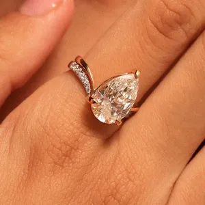 Luxury Princess Cut Moissanite Vintage Engagement/Wedding <b>Ring</b> 925 Sterling <b>Silver</b> Gold Plated Prong Setting <b>Adjustable</b> Women's - Product Image 1