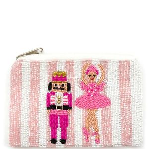 Porte-monnaie artisanal perlé de créateur avec finition élégante, pochette à monnaie personnalisée en perles de rocaille couleurs mélangées, idéal pour les cadeaux de demoiselle d'honneur - Product Image 1