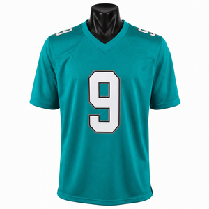 Camiseta de fútbol americano personalizada, camiseta deportiva de malla transpirable para hombre, uniforme de equipo, camiseta de entrenamiento con cuello en V - Product Image 1
