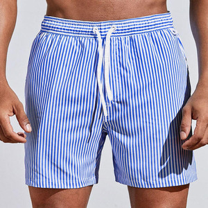 Shorts de bain pour hommes avec logo personnalisé, en toile, taille élastique, coupe mi-haute, séchage rapide, 100 % coton, 5 pouces - Product Image 2