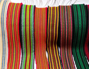 Ceinture en laine tricotée à la main de style ethnique, motif traditionnel, ceinture de style hippie - Product Image 2
