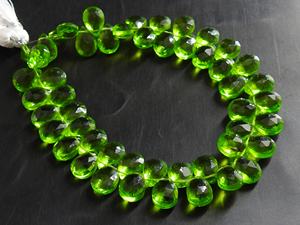 Peridoto Verde Facetado en Forma de Lágrima, Piedra Suelta, Hilo de 8 Pulgadas, 10x7MM, Para Fabricación de Joyas, Suministros al por Mayor de Cuentas de Vidrio - Product Image 2