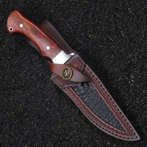 Couteau de chasse et de camping LEGACY BLADES de luxe en acier à haute teneur en carbone, manche ergonomique en bois, lame fixe pour l'extérieur, pointe tombante, garantie 3 ans - Product Image 6