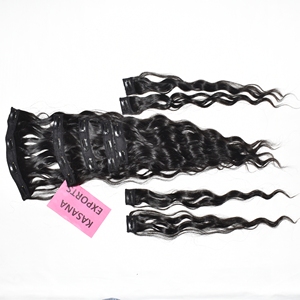 Extensiones de Cabello Indio al por Mayor con Clip, Ondas Profundas Sueltas, Doble Trama a Máquina, Cabello Humano Virgen Remy 100% Original, 100g - Product Image 5