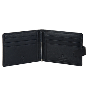 Premium Black Genuine Leather <b>Mens</b> Money Clip <b>Wallet</b> Snap Closure Bifold Card Holder Compact <b>RFID</b> Secure Everyday Leather Access - Product Image 3