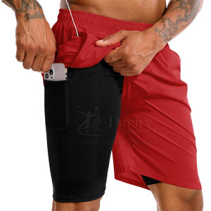 Shorts légers 2 en 1, tissu doux mélangé, design décontracté, shorts 2 en 1 pour hommes - Product Image 2