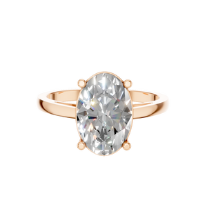 Anillo de Compromiso y Boda Clásico con Moissanita Ovalada de 3CT, Chapado en Rodio, Plata de Ley 925, Piedra Única para Mujer - Product Image 5