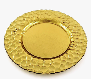 สินค้ามาใหม่ จานรองโลหะขอบลายทอง สำหรับตกแต่งโต๊ะงานแต่งงาน ขายดี - Product Image 3