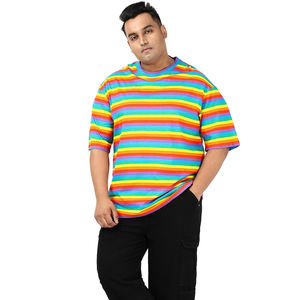 Camisetas Pride multicolor a rayas para hombre, personalizadas por sublimación, ropa gay, camiseta unisex de manga corta, tallas grandes, camisetas extragrandes - Product Image 1