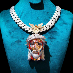 Pendentif Jésus personnalisé en Moissanite VVS, plaqué or, argent sterling 925, serti griffes, tendance unisexe, style Hip Hop, pour anniversaire - Product Image 4