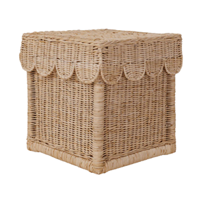 Panier de rangement en rotin tressé vintage de haute qualité, écologique, boîte carrée avec couvercle festonné, décoration de table, utilisation multifonctionnelle au bureau - Product Image 2