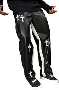 Jeans en cuir de vache véritable pour homme, pantalon en cuir droit pour motard, au meilleur prix - Product Image 5