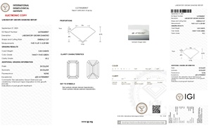 Diamante CVD Cultivado en Laboratorio de 3.00 Quilates, Color Verde Intenso, Claridad VS2, Corte Esmeralda, con Certificado IGI para Anillo de Compromiso o Regalo - Product Image 2