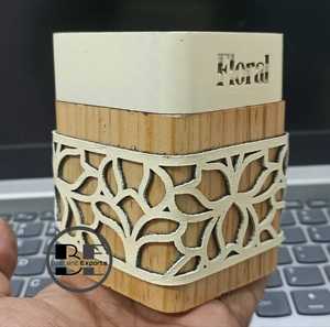 Wooden Mubkhar 2027 Ramadan <b>Wood</b> Bakhoor Mobkhar Frangence Incense Burner <b>Wrapped</b> Design Multi Color Fragrance for Home Office - Product Image 6