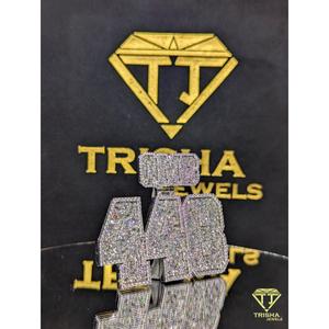 Colgante premium con número y letra "448" con diamante Moissanite VVS en plata de ley 925, joyería personalizada de Trisha Jewels - Product Image 2