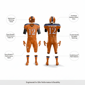 Custom Sportswear Manufacturer Training American Football Uniforms Lightweight Breathable Team Apparel Protective Full Kit Men's - Product Image 2