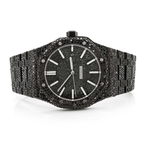 Montre Homme Quartz en Acier Inoxydable Style Hip Hop Iced Out Moissanite Diamant VVS avec Bracelet 20mm - Product Image 1