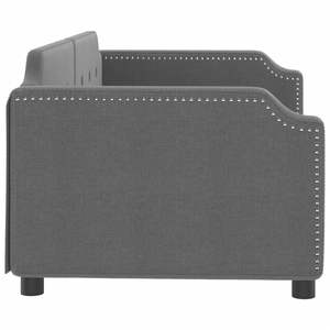 Lit de Jour en Bois Massif et Métal Gris Foncé, Taille Twin, avec Mousse et Tissu Polyester, Design Élégant de Canapé-Lit - Product Image 4