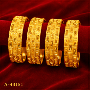 Brazalete Clásico Chapado en Oro de 24K con Diseño de Flor y Diamantes A-43150, Joyería de Boda para Mujer - Product Image 2