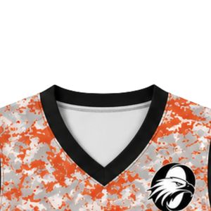 Camiseta de baloncesto para hombre y mujer, camiseta deportiva de manga corta naranja y negra, uniforme de práctica atlética cómodo y transpirable - Product Image 3