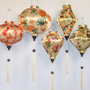 Best selling handmade Hoi An silk lanterns traditional bamboo fabric lantern made in Vietnam - Product Image 6