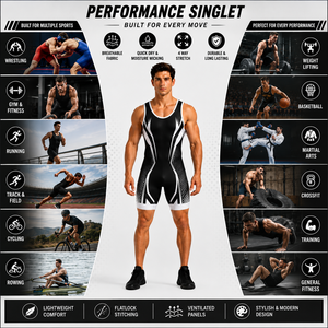 Men's Fitted Wrestling Singlet Digital Print Spandex/Polyester Breathable Quick Dry Stretch <b>Athletic</b> for Adults - Product Image 3