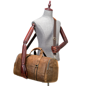 Sac de voyage en cuir personnalisé, imperméable, sac de sport pour homme, sac de week-end, sac de voyage pour homme, cuir véritable - Product Image 2