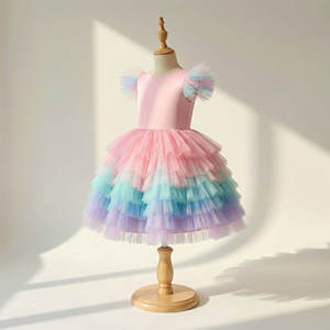 Vestido de Fiesta de Princesa Ecológico de Lujo, Sin Mangas, Hasta el Tobillo, para Cumpleaños, Boda, Niña de las Flores, con Tul de Unicornio en Tonos Pastel - Product Image 3