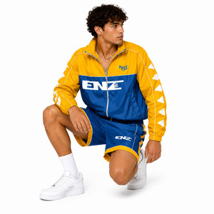 Survêtement unisexe streetwear haut de gamme en nylon imperméable coupe-vent avec shorts et vestes, et sweats à capuche réfléchissants zippés pour hommes et femmes - Product Image 4