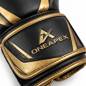 Guantes de Boxeo Negros y Dorados de Cuero, Guantes de Entrenamiento Profesional, Guantes de Boxeo Acolchados, Logotipo Personalizado OEM, Guantes Deportivos al por Mayor - Product Image 6