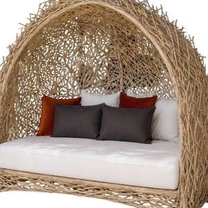 ARTERRA Chaise longue de luxe moderne en teck avec baldaquin pour piscine et plage, coussins résistants aux UV, idéale pour hôtel - Product Image 3