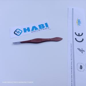 Pinzas oftálmicas de dientes rectos de titanio de 100mm con logotipo personalizado, instrumento ocular Manual de acero inoxidable, Metal de alta fuerza de atado - Product Image 2