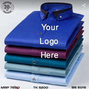 Haute qualité 100% coton hommes à manches longues chemises habillées formelles Logo personnalisé décontracté affaires Design automne travail Anti-rides - Product Image 5