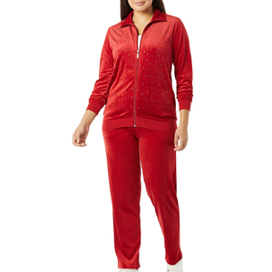 Survêtements en coton 100 % légers et à séchage rapide pour femmes, grande taille, avec strass, dernière collection 2026, vente en gros - Product Image 1