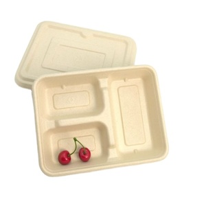 Bán buôn 3 4 ngăn compostable mía bã mía Takeaway <span class=keywords><strong>container</strong></span> thực phẩm phân hủy sinh học hộp cho thực phẩm - Product Image 1