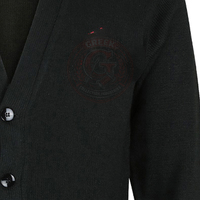 Cardigan noir Alpha Psi à col en V et manches longues, avec lettres grecques rouges brodées, logo KAP, en acrylique, personnalisable, pour femme