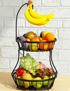 Panier à fruits et légumes empilable en métal, support de rangement pour bananes, organisateur de comptoir de cuisine en fil métallique, vente en gros - Product Image 6
